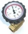 Solar-Kugelhahn 3/4'' mit Schwerkraftbremse - Thermometergriff rot