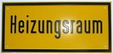 Hinweisschild ''Heizungsraum''
