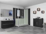 Kinedo Kpl.-Dusche Kinemagic Design f�r Badewannenaustausch, Eck-Ausf�hrung halbhoch mit T�r