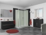 Kinedo Kpl.-Dusche Kinemagic Design f�r Badewannenaustausch, Eck-Ausf�hrung hoch mit T�r