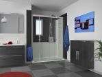 Kinedo Kpl.-Dusche Kinemagic Design f�r Badewannenaustausch, Nischen-Ausf�hrung halbhoch mit T�r