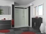 Kinedo Kpl.-Dusche Kinemagic Design f�r Badewannenaustausch, Nischen-Ausf�hrung hoch mit offenem Einstieg