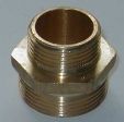 Messing Reduzier - Doppelnippel 1/2 x 3/8'' AG