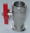 Kugelhahn 1'' mit  Pumpenflansch, Fl�gelgriff und R�ckschlagklappe