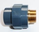 PVC-U  �bergangs-Muffennippel 20mm x 1/2'' AG, Rotguss