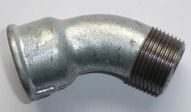Temperguss Fitting Bogen, lang  45� 1/4'' IG-AG verzinkt  Nr. 40