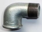 Temperguss Fitting Winkel 90� 1/8'' IG - AG verzinkt  Nr. 92