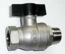Edelstahl-Kugelhahn mit Fl�gelgriff mit 1/4'' Innengewinde und Au�engewinde